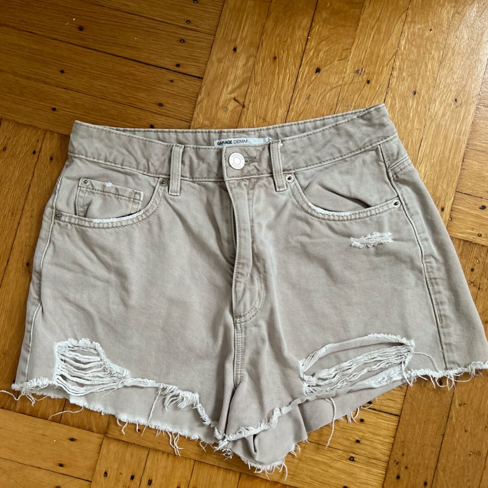 Garage Denim High Waisted Cut Off Jeans Shorts
